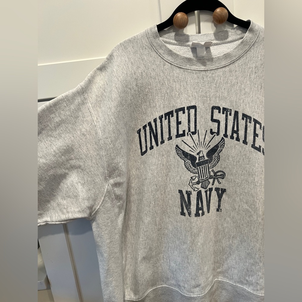 CHAMPION REVERSE WEAVE CREW NECK UNITED STATES NAVY SWEATSHIRT, SIZE XL. - Picture 2 of 9